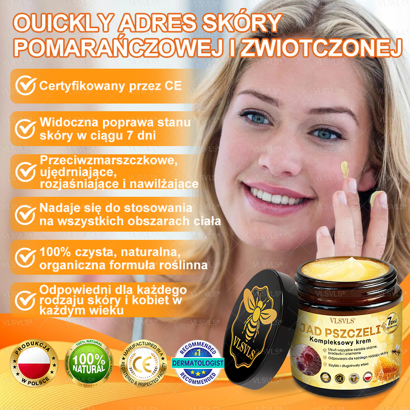 Wykonane i wysłane z Polski 👩⚕️👩⚕️ VLSVLS® Krem z Jadem Pszczoły Kompleksowy Ostatni Dzień 80% ZNIŻKI (Opadająca Skóra, Drobne Zmarszczki, Utrata Jędrności, Płaskie Piersi, Opadające Biodra i Więcej)