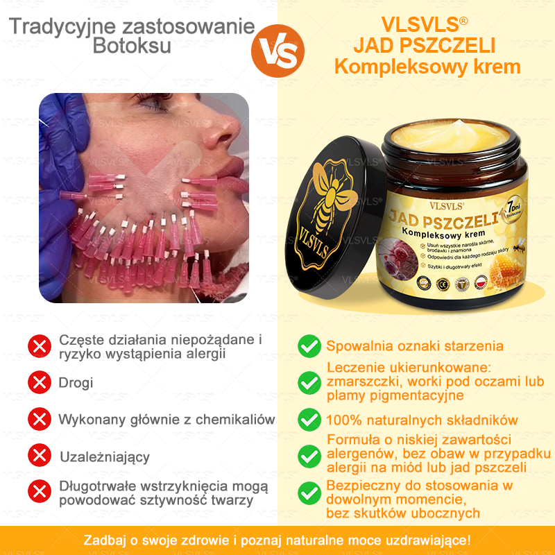 Wykonane i wysłane z Polski 👩‍⚕️👩‍⚕️ VLSVLS® Krem z Jadem Pszczoły Kompleksowy Ostatni Dzień 80% ZNIŻKI (Opadająca Skóra, Drobne Zmarszczki, Utrata Jędrności, Płaskie Piersi, Opadające Biodra i Więcej)